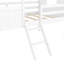 Lit simple avec deux fenêtres latérales - stable et bois de pin gris blanc pour créer un espace de rêve pour le bois massif