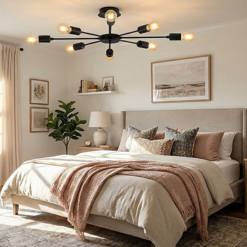 Plafonnier semi-encastré 8 lumières