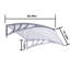 Auvent de porte / fenêtre en polycarbonate gris l 38,4 "x P 47,2"