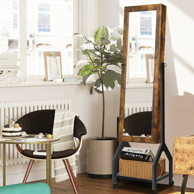 Armoire pour bijoux avec miroir autoportante