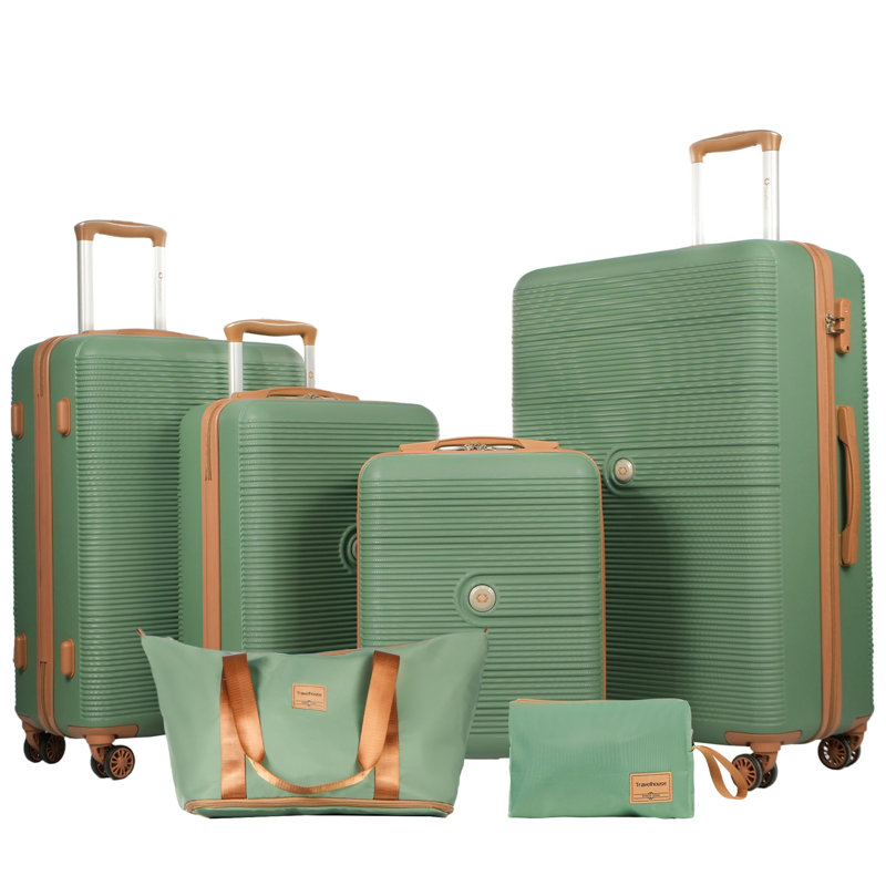 Ensemble 6 pièces de valises rigides Hardshell avec roulettes TSA Lock