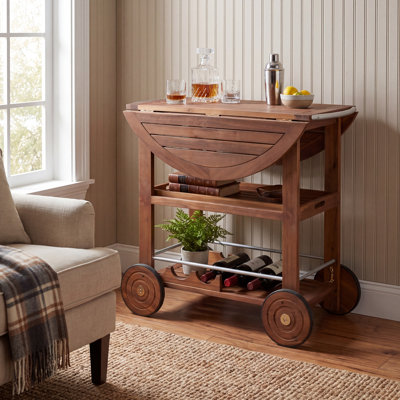Kaing Wood Bar Cart,Kitchen Cart