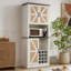 Grande armoire à vin de 76 po avec compartiments carrés et tablettes pour micro-ondes-991046782