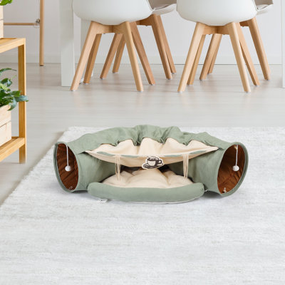 Tunnel lumineux pour animaux de compagnie, tissu, coton PP, nid de chat antidérapant, housse en tissu, intérieur en coton, surface de glissement