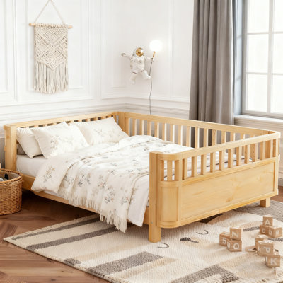 Wood Platform Bed, Wood Low Profile Bed With Rails by Red Barrel Studio