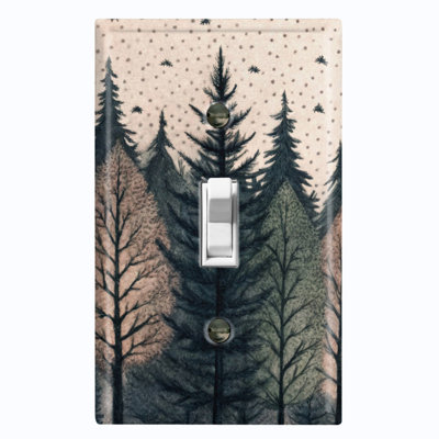Couvercle de plaque d'interrupteur en métal; Bascule de taille standard US 1 Gang - Serene Forest