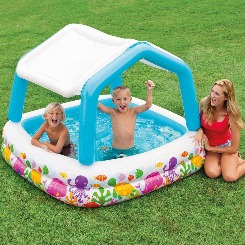 Intex Sunset Inflatable Baby Pool & Inflatable Ocean Scene Kids Pool
