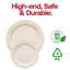 Assiettes en plastique jetables ivoire avec bordure dorée rétro (10 po)