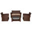Ensemble de conversation en osier / rotin pour 4 personnes avec coussins Delano-49959816-49646173