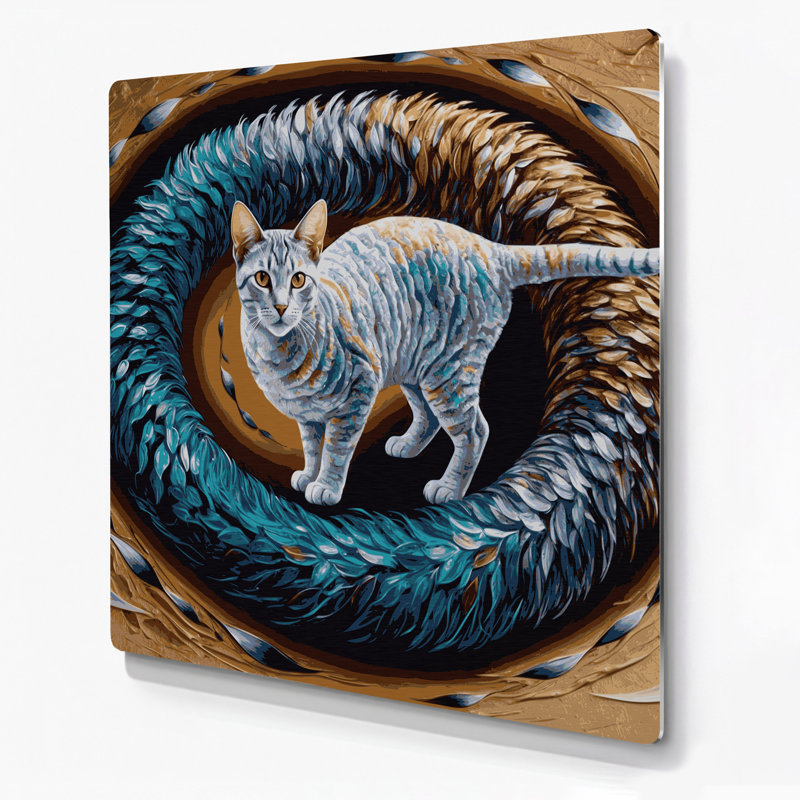 Chats, Oregon Rex, art mural en métal brun, H 12 po x l 12 po