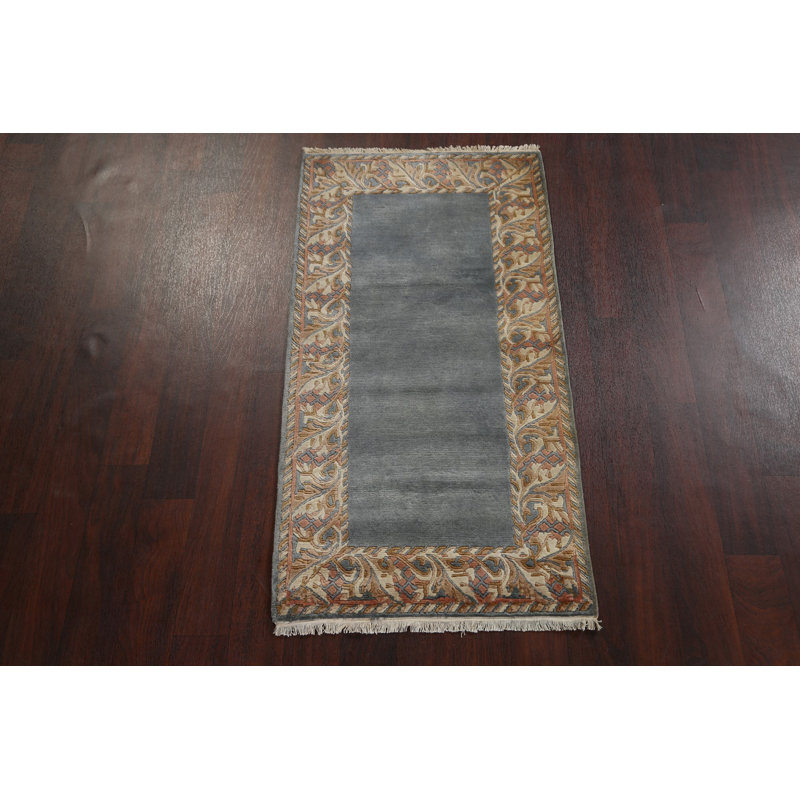 One-of-a-Kind 2'6" x 4'9" New Age Rectangle Wool Area Rug in Beige and Blue