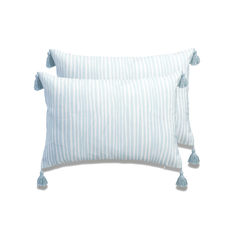 Housse de coussin d'extérieur et insert My Cottage Living - ensemble de 2, Bleu mer