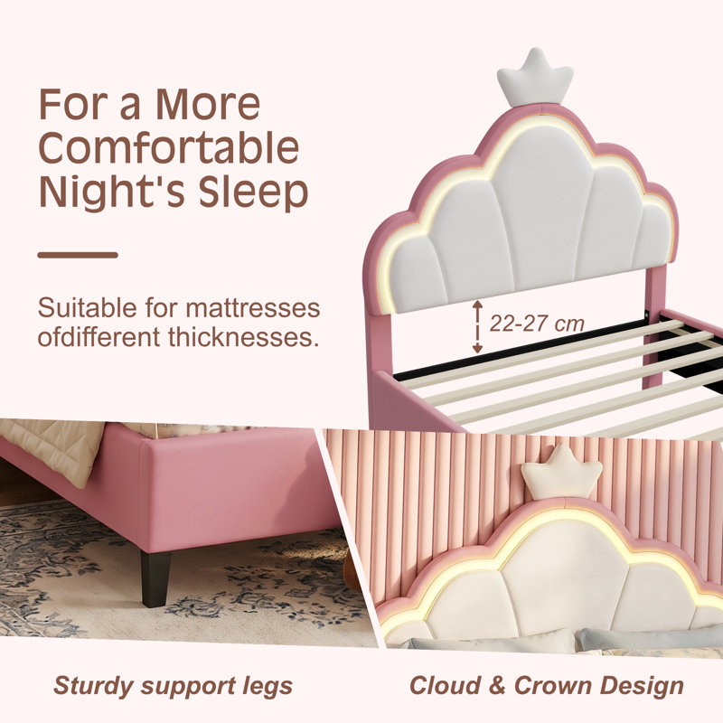 Upholstered Princess Bed, Single (3')