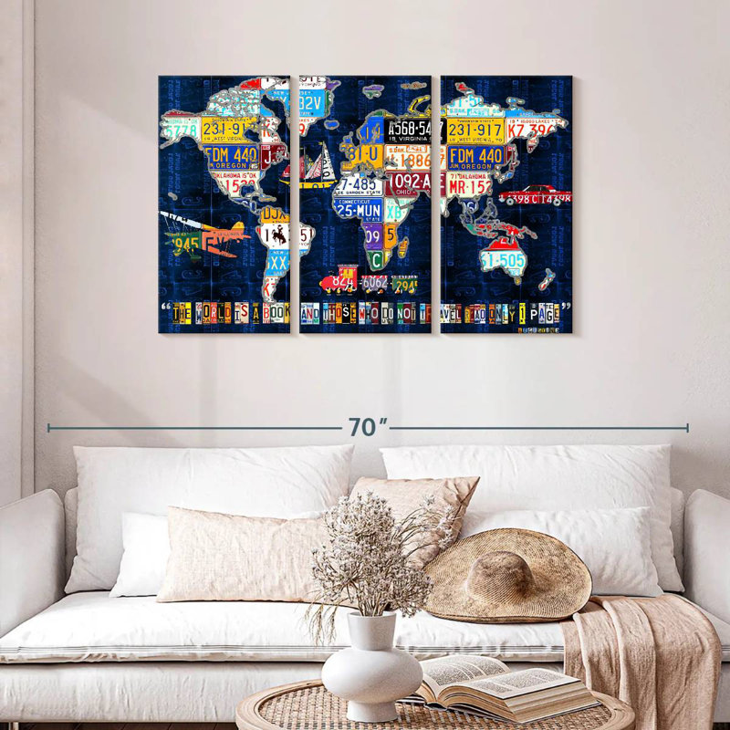 Aliaz World Map Augustine, 28" H x 45" W
