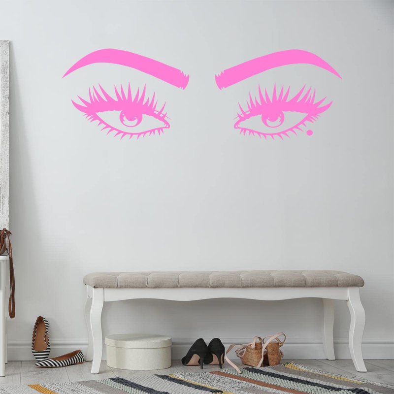 Adhésif décoratif yeux, H 14 po x l 40 po, Rose