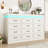 12 Drawer 71.00"W Dresser With LED Light And Charging Station-2042934063
