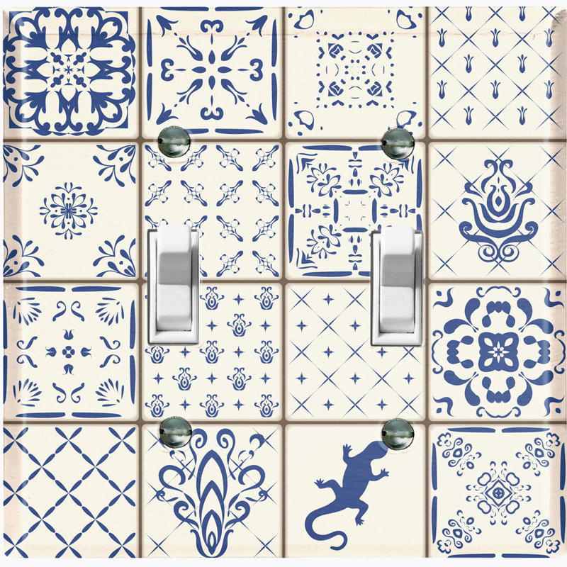 Patterned 2 - Gang Toggle Light Switch Standard Wall Plate