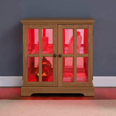 Vitrine à DEL rétro avec tablettes réglables et fermeture magnétique pour décoration et organisation