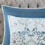 Literie 8 pièces en coton bleu grand - réversible avec motif géométrique, taies décoratives européennes, édredon lavable à la machine, imprimé médaillon en plusieurs couleurs,-120945361-120945358
