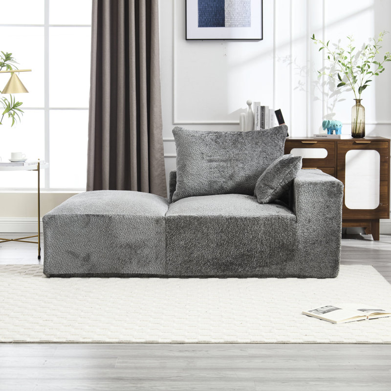 Canapé de salon moderne avec confort - siège profond, mousse viscoélastique, tissu bouclé, transport facile, confort en mousse chenille d'appoint, rebond rapide, chenille froissée, déplacement