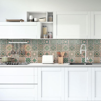 38.1cm W x 38.1cm L PVC Peel and Stick Mosaic Tile