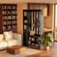 Cloison 70 po x 70,87 po avec banc et portemanteau, cloison autoportante en bois, noir