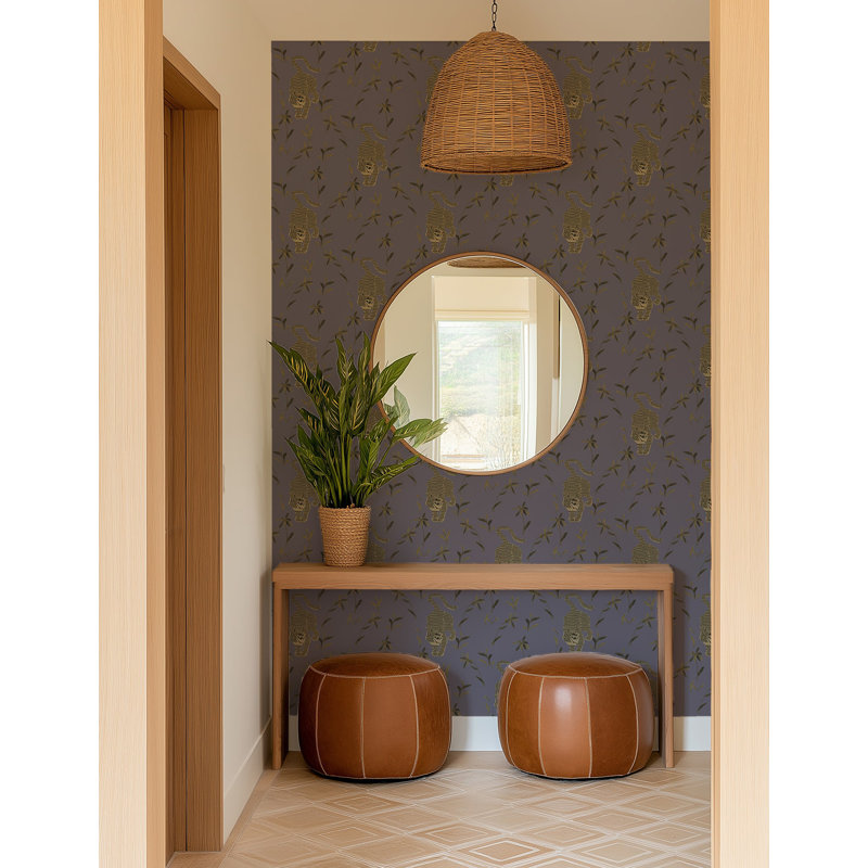 Stalking Tiger - Dusk Lavender Wallpaper, Purple, Non-Pasted