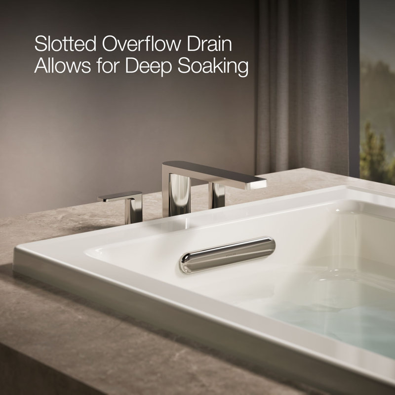 Archer Drop-In Bath with Reversible Drain, Biscuit