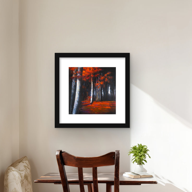 «Mysterious Forest - Trees Seasons», reproduction encadrée