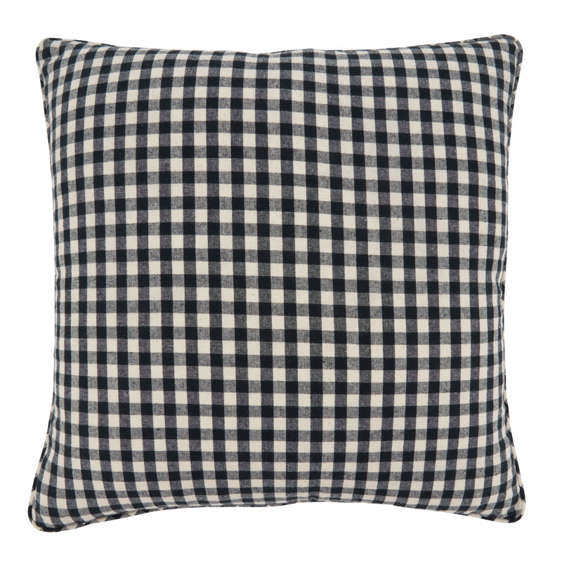 Beige Square Topiary Joy Design Throw Pillow, 18"