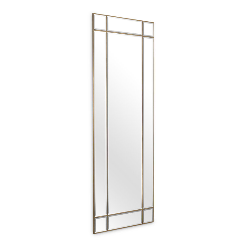 Beaumont Flat Metal Beveled Wall Mirror, Brass