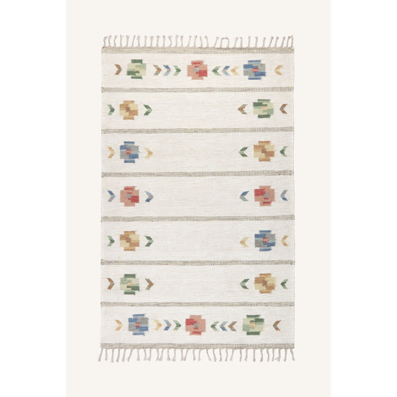 Ritner Floral Wool Hand Woven Area Rug, Rectangle 170cm x 230cm