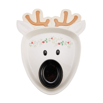 Pfaltzgraff Winterberry Reindeer Chip and Dip Platter