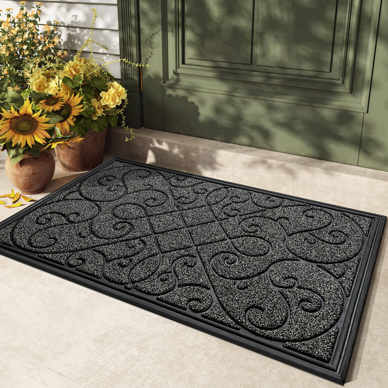 Tapis antidérapant Filion, L 17 po x L 30 po, Gris foncé