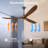 Ceiling Fans Without Lights, Ceiling Fan No Light, High Cfm Quiet 3 Blade Solid Wood Ceiling Fan, Large Modern Ceiling Fan With Remote, Propeller Outdoor Ceiling Fans For Patios-307388944-305431371