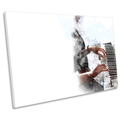 Playing Piano Grunge - Wrapped Canvas Print