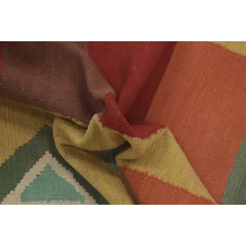Tapis oriental à motif géométrique kilim 9 x 12