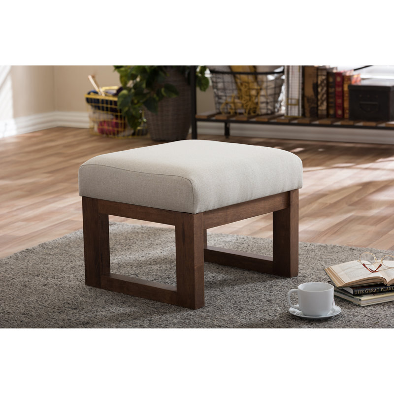Arrihanna Upholstered Ottoman, Light Beige