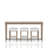 Frosted Glass Console Table With 3 Stools
