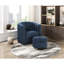 Chaise de salon pivotante avec dossier en tissu Boucle-673455069