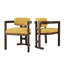Lot de 2 chaises de salle à manger d'intérieur rembourrées jaune et noyer - Structure en bois d'hévéa - Revêtement élégant - Stable et confortable - Dimensions : 58,8 cm (L) x 77,2 cm (P) x 77,2 cm (H) - Assemblage requis - 2 chaises - Structure robuste - Assise élégante