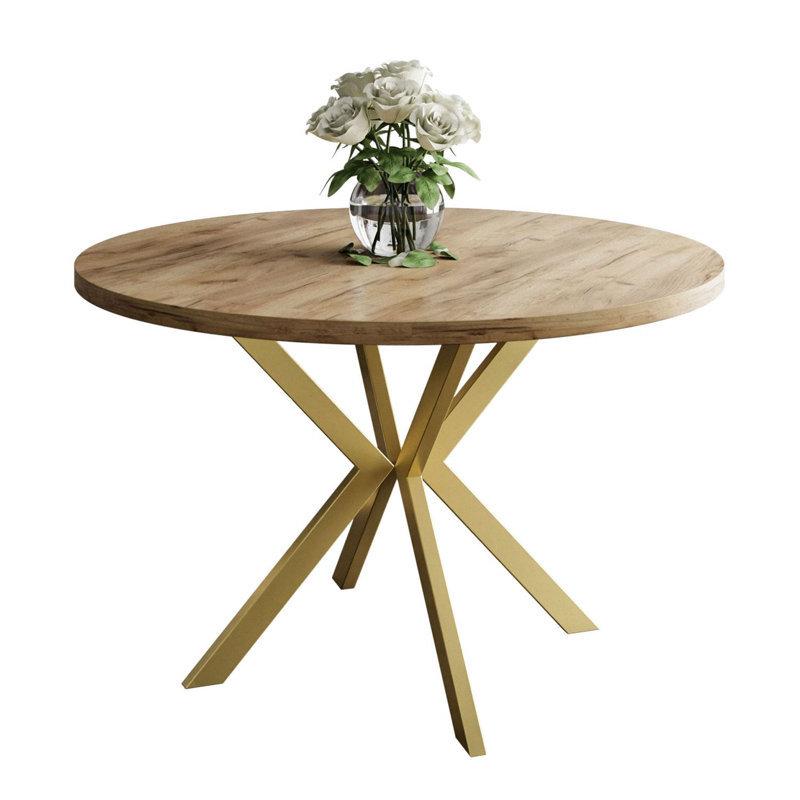 Almehdi Round Dining Table, Cream, 120cm L x 196cm W