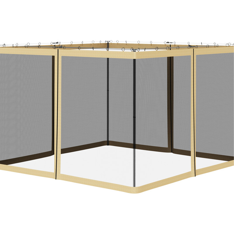 Remplacement de la paroi latérale de la tente de patio en métal 10 pi X, beige, débris transparents, filet d'installation simple et facile à installer