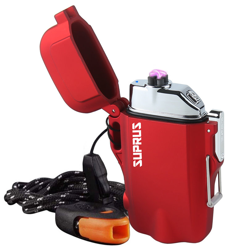 Stainless Steel Lighter, Red