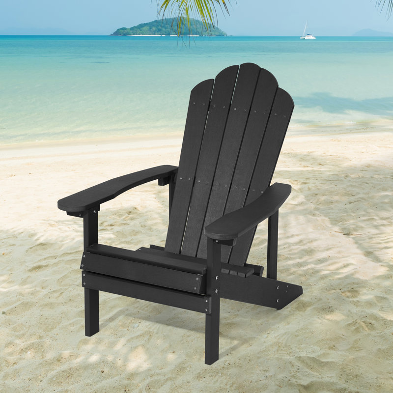 Chaise Adirondack en plastique Halstein, Noir