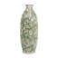 Vase en céramique blanc avec motif floral vert et petites poignées-1766154608