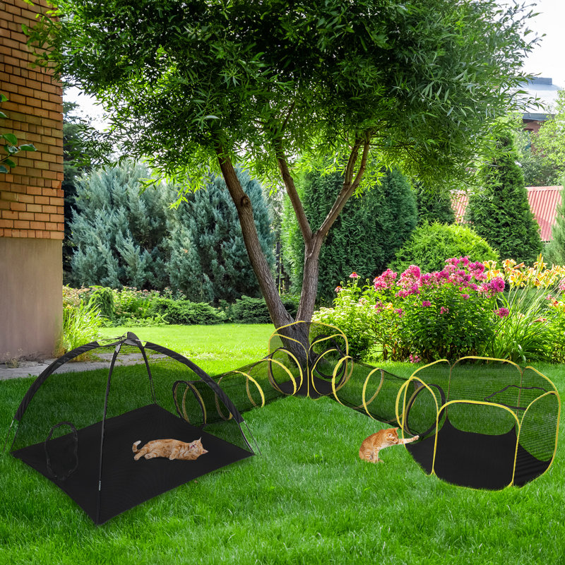 Tente de jeu portative 5 en 1 avec tunnels et maisons pour chat