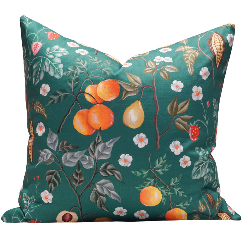 Harvest Garden Square Pillow Cover, 22" H x 22" W, Pine