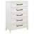 Loane 5-Drawer Bedroom Chest Distressed White
