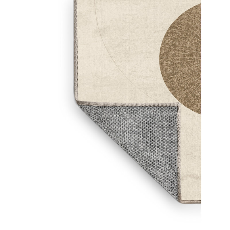 Tapis beige minimaliste lavable à la machine Oakridge, 6 x 9